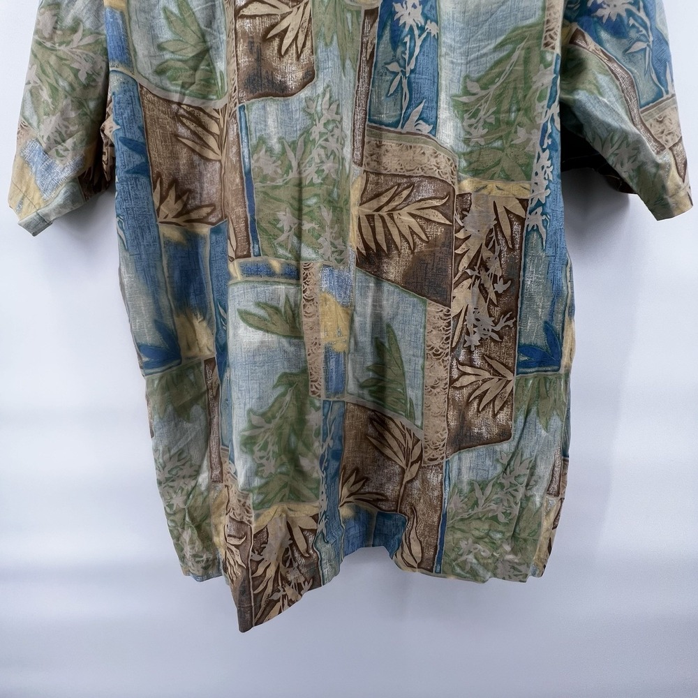 Vintage 90s Tori Richard Honolulu Hawaiian Shirt L Cotton Lawn Patchwork Floral - Picture 14 of 16